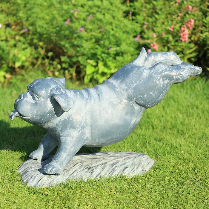 bulldog garden statue